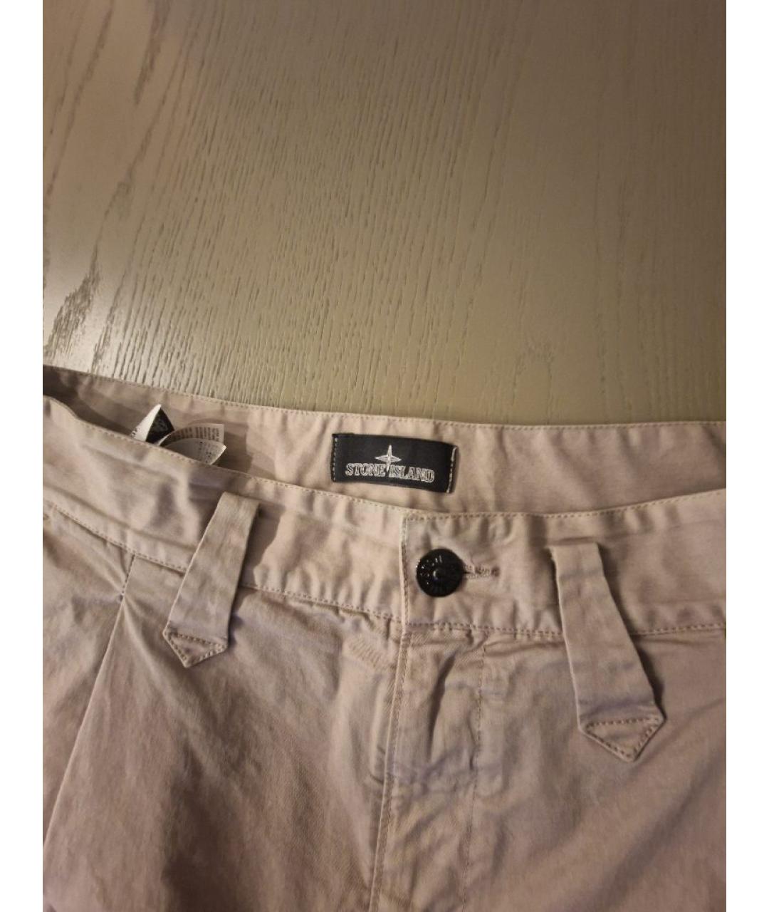 STONE ISLAND Серые хлопковые повседневные брюки, фото 4
