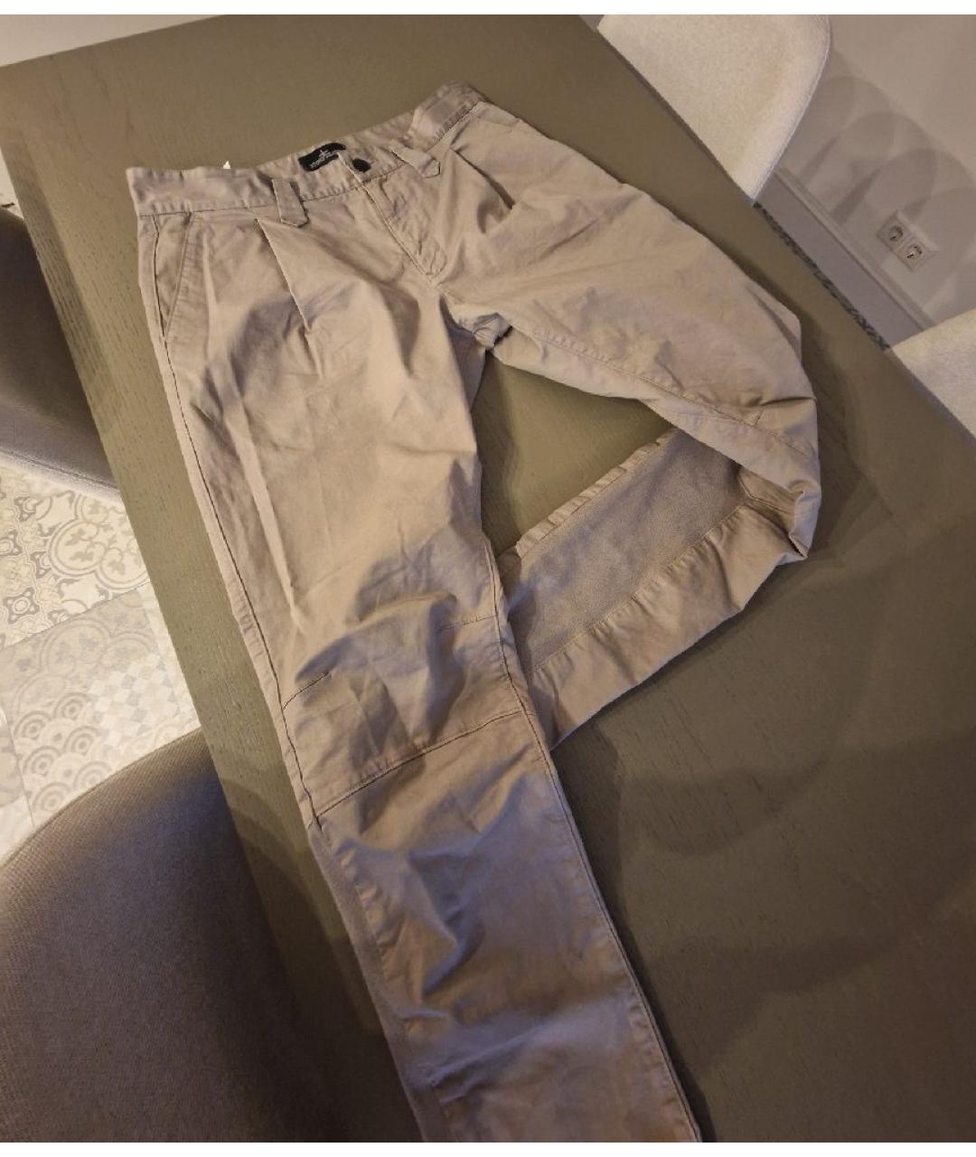 STONE ISLAND Серые хлопковые повседневные брюки, фото 5