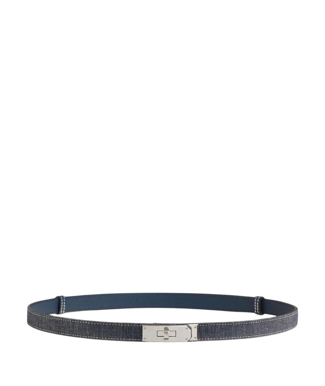 HERMES Темно-синий кожаный ремень, фото 1