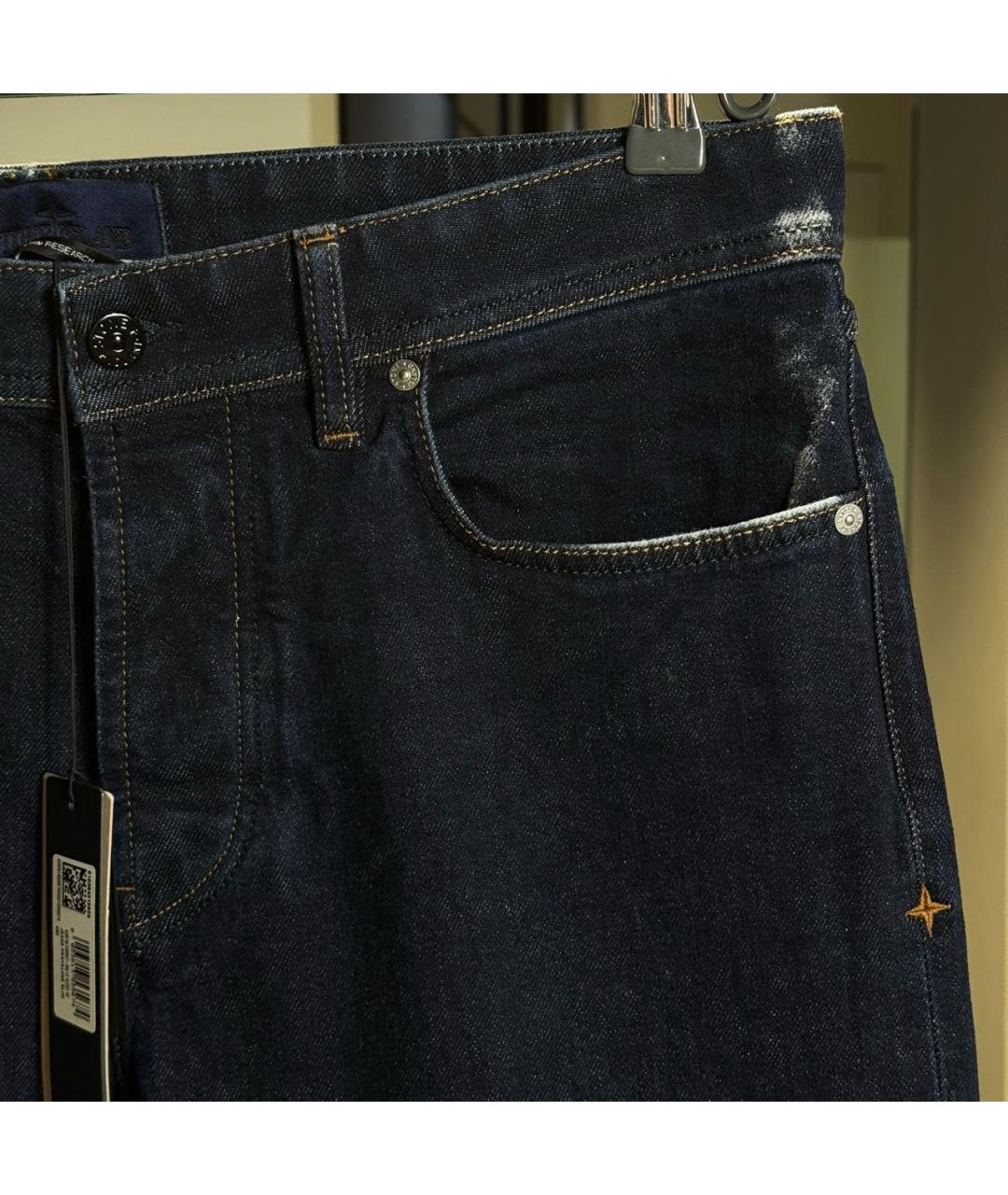 STONE ISLAND Темно-синие хлопковые джинсы, фото 5