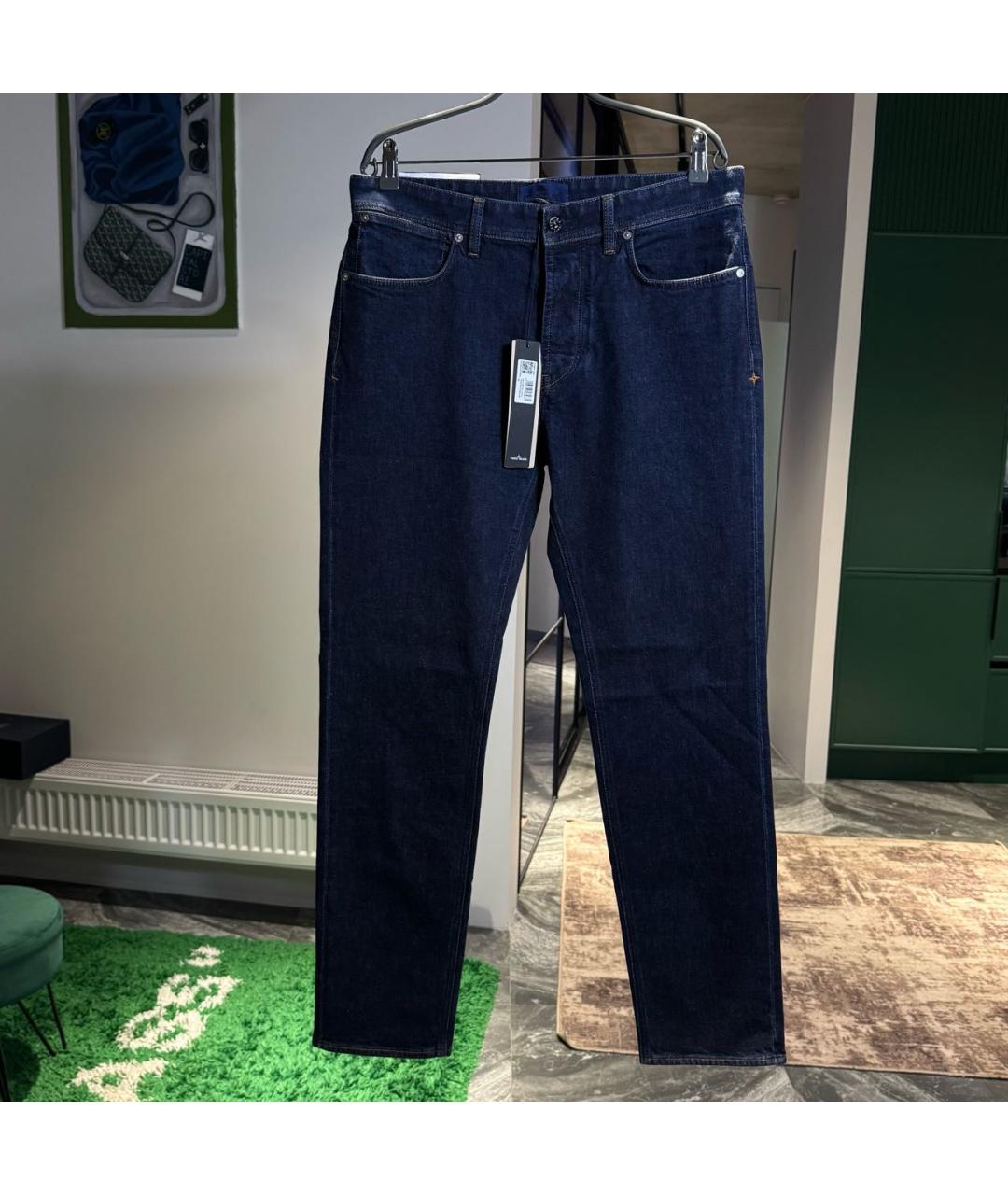 STONE ISLAND Темно-синие хлопковые джинсы, фото 2