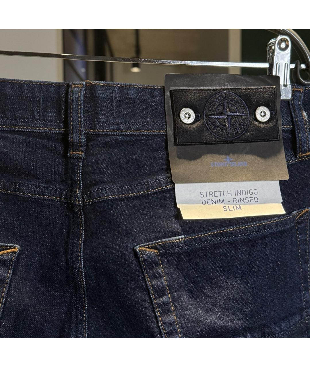 STONE ISLAND Темно-синие хлопковые джинсы, фото 6
