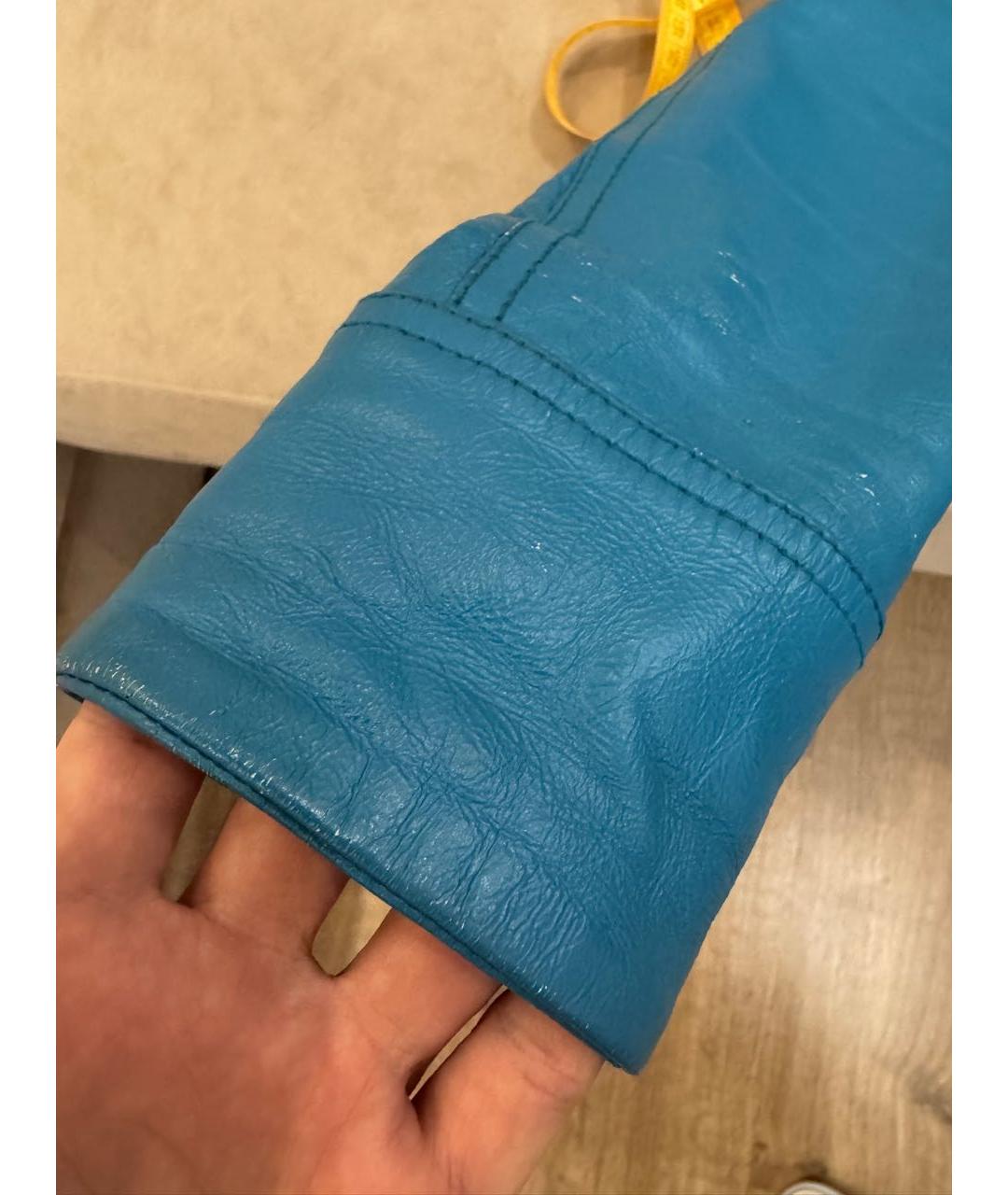 JEAN PAUL GAULTIER Бирюзовая кожаная куртка, фото 5