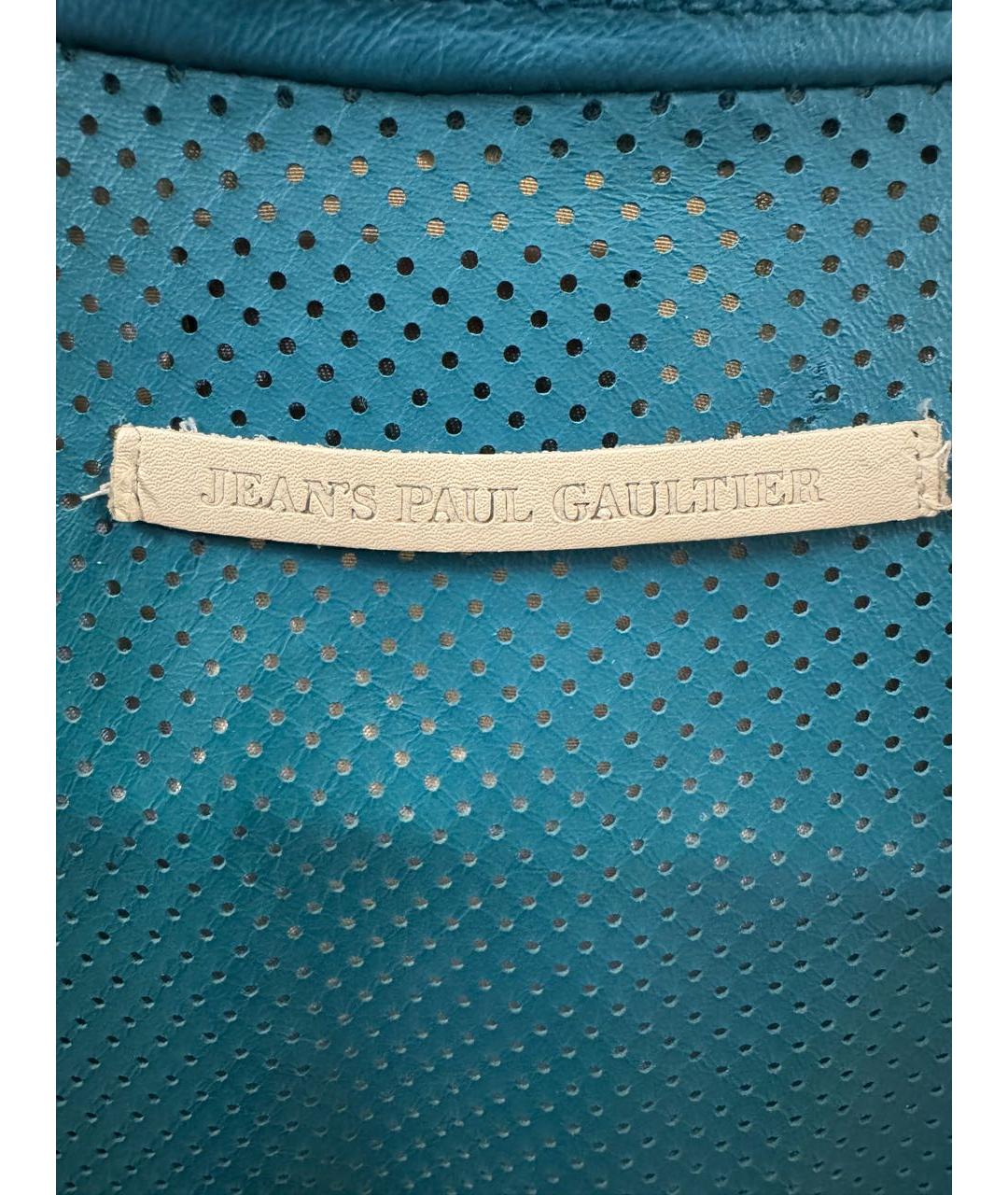 JEAN PAUL GAULTIER Бирюзовая кожаная куртка, фото 2