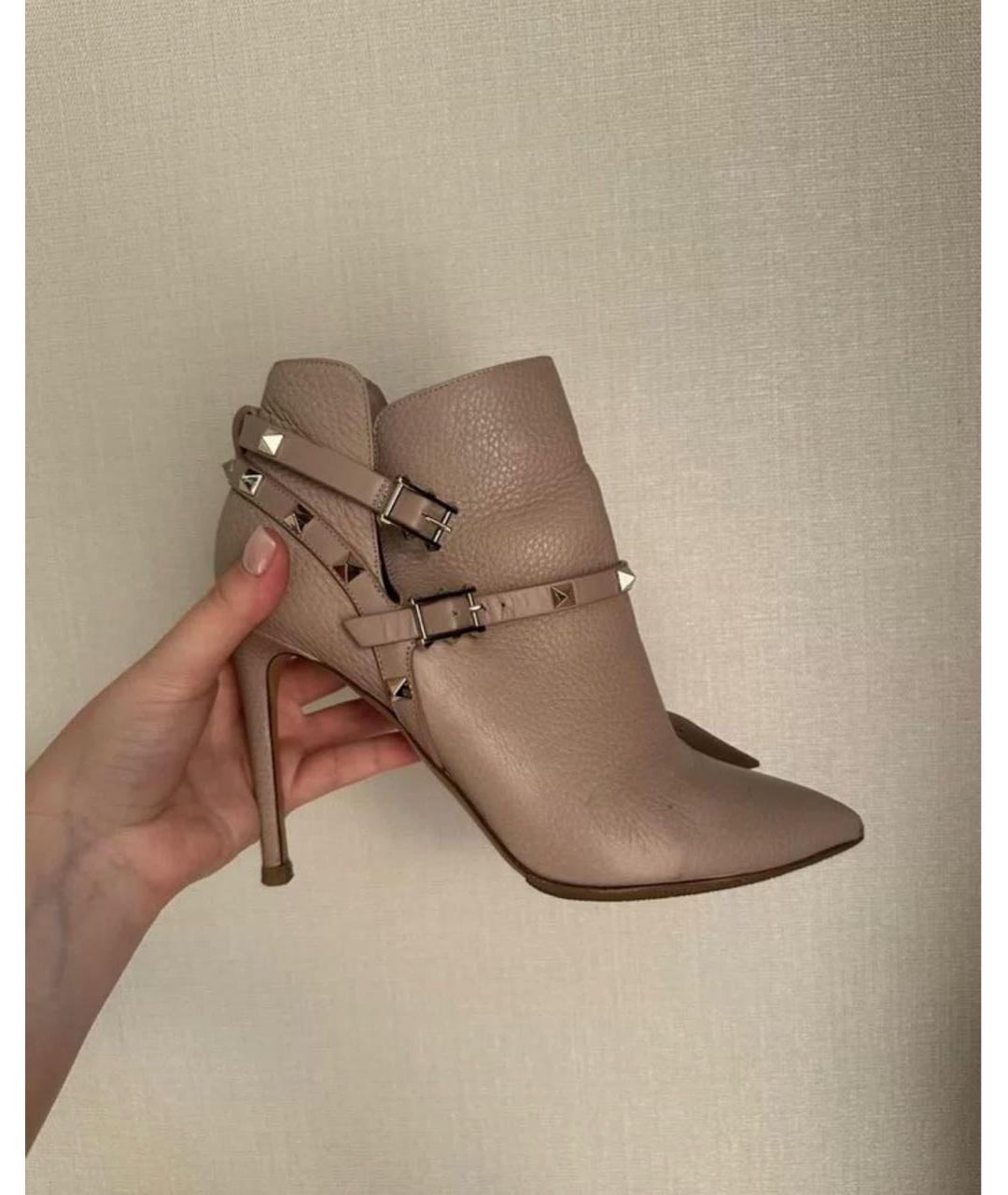 VALENTINO Розовые кожаные полусапоги, фото 5