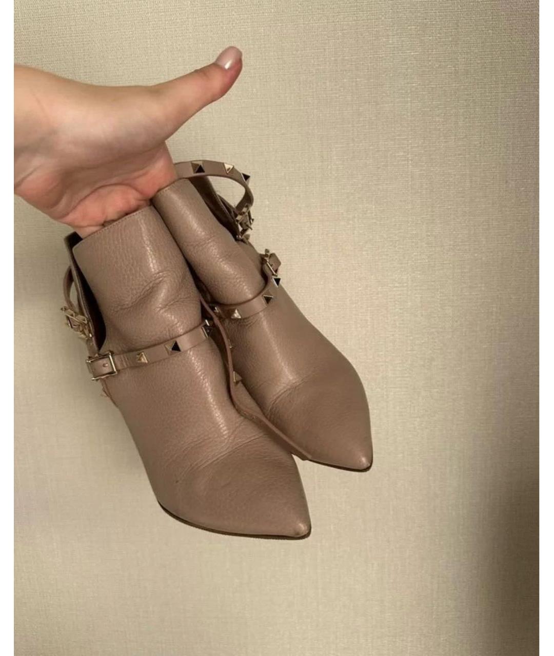 VALENTINO Розовые кожаные полусапоги, фото 2