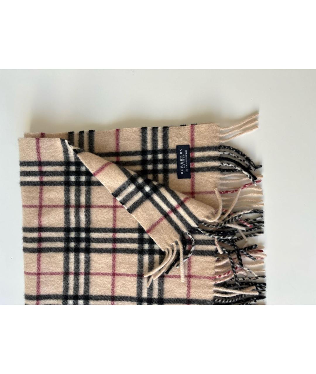 BURBERRY Бежевый кашемировый шарф, фото 4