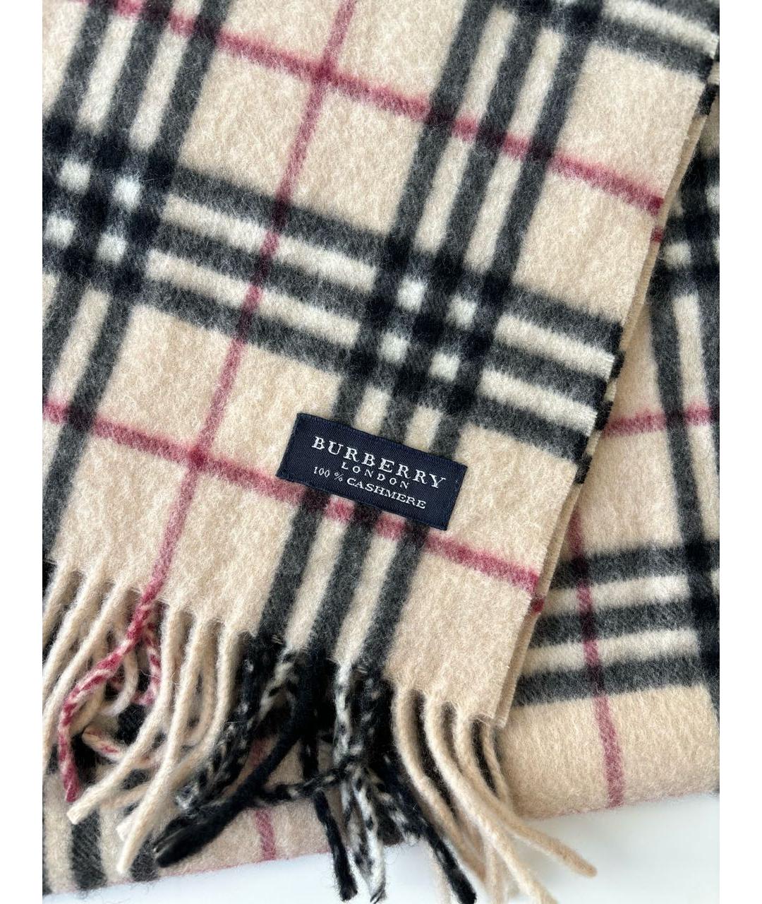 BURBERRY Бежевый кашемировый шарф, фото 3