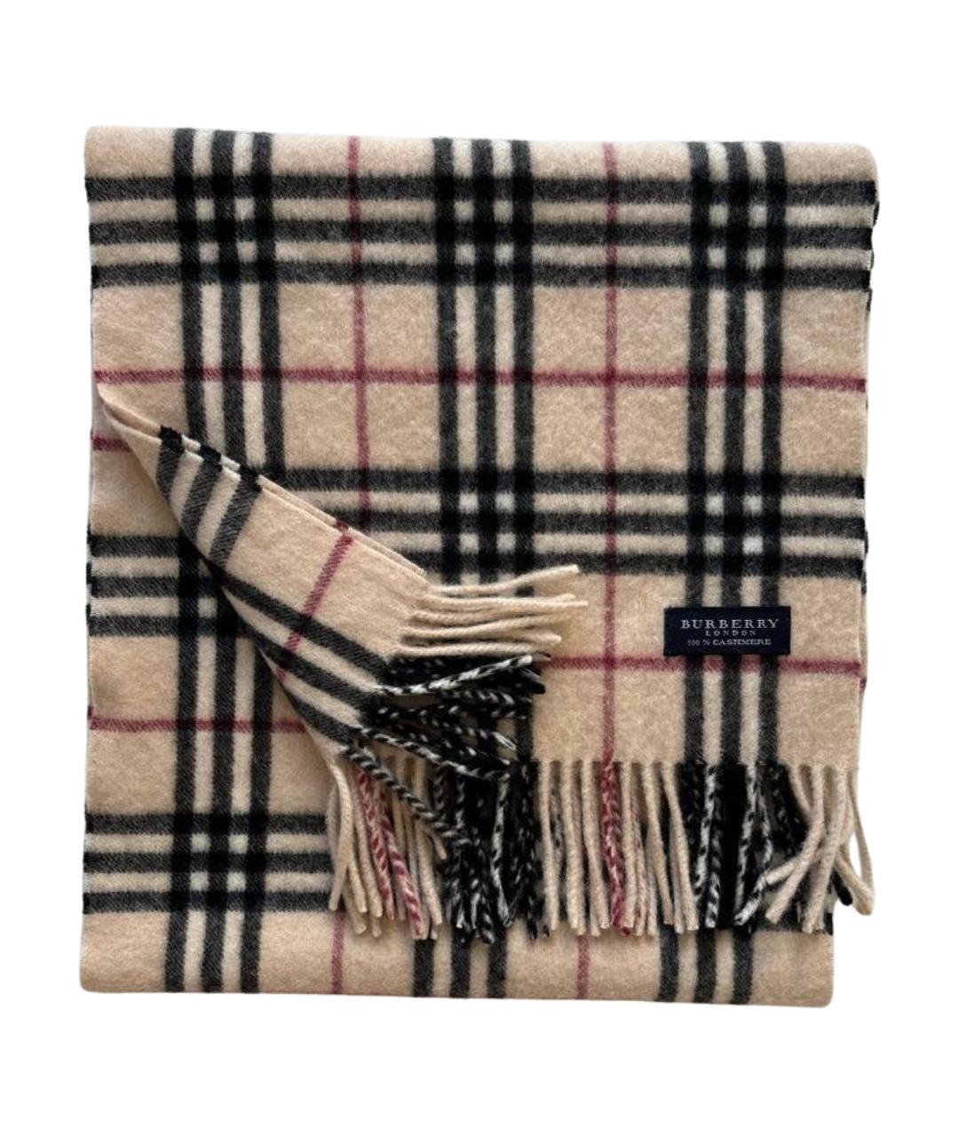 BURBERRY Бежевый кашемировый шарф, фото 1