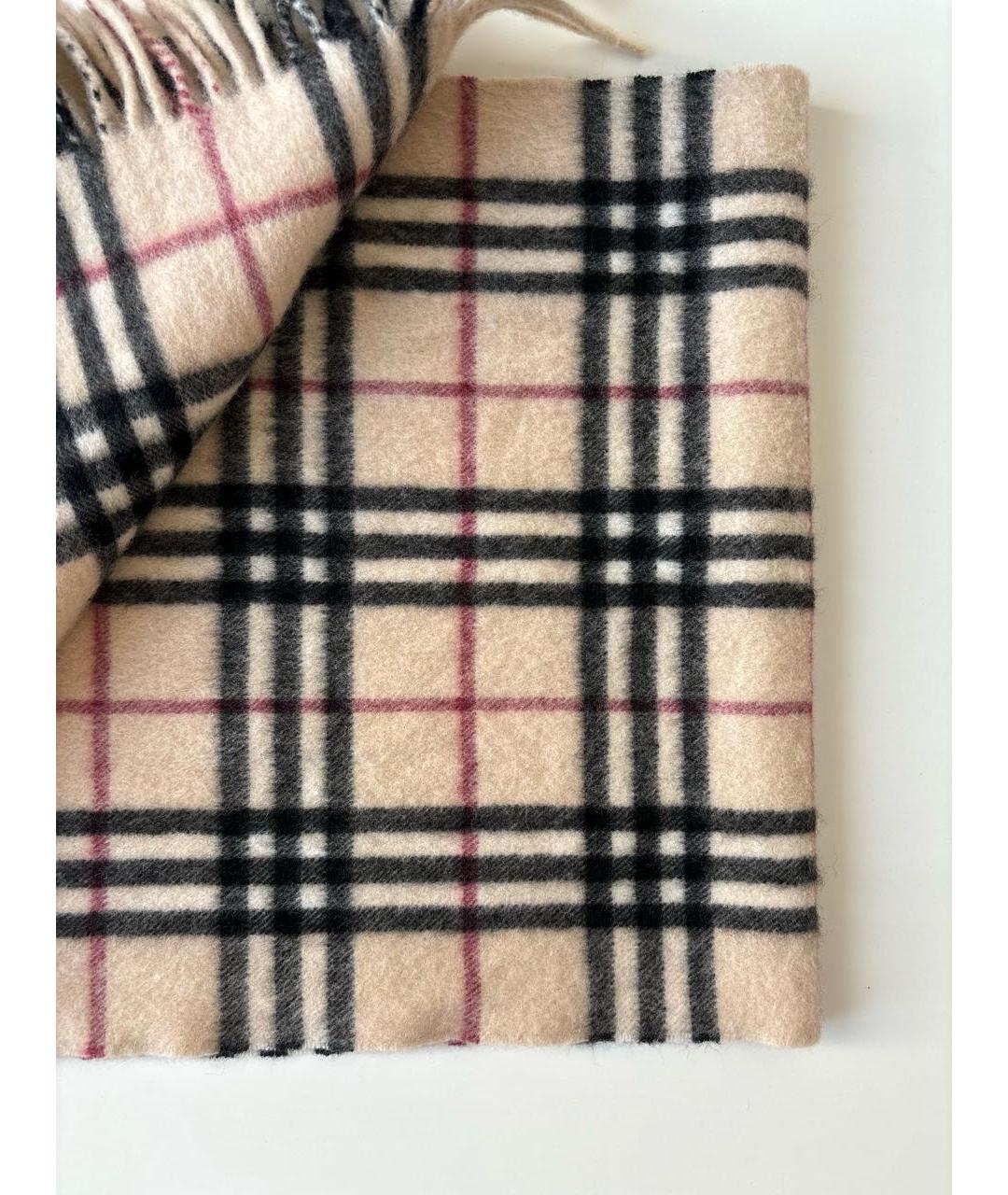 BURBERRY Бежевый кашемировый шарф, фото 2