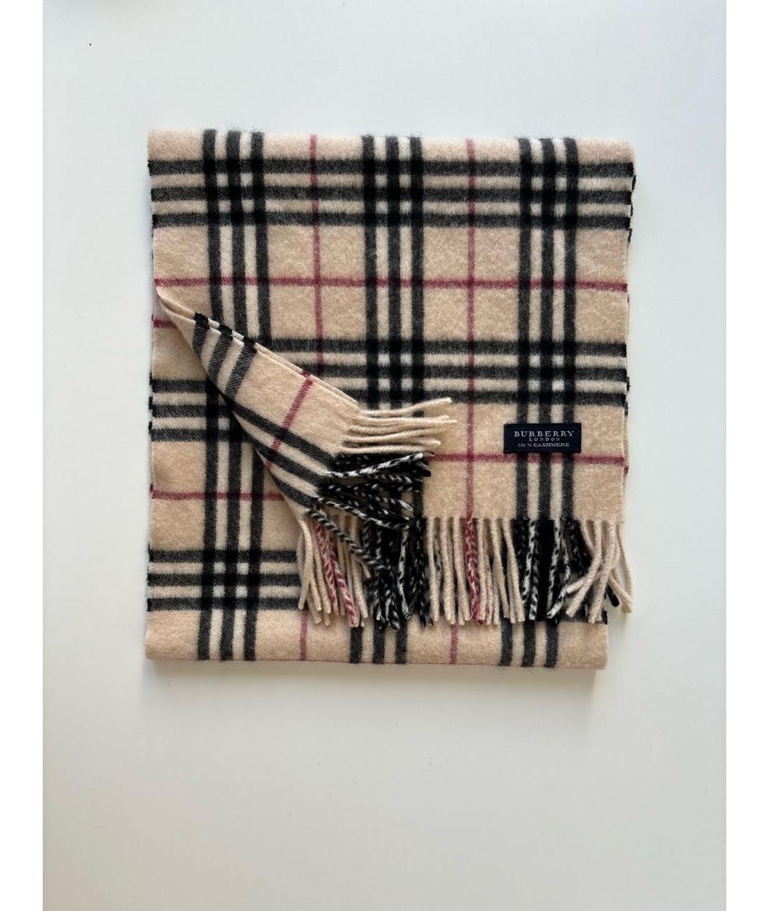 BURBERRY Бежевый кашемировый шарф, фото 5