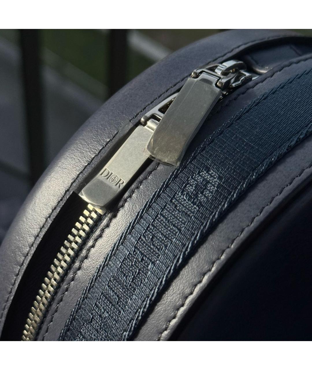 STONE ISLAND Темно-синяя кожаная сумка на плечо, фото 6