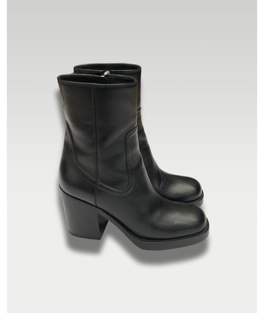 CHRISTIAN DIOR Черные кожаные ботильоны, фото 7