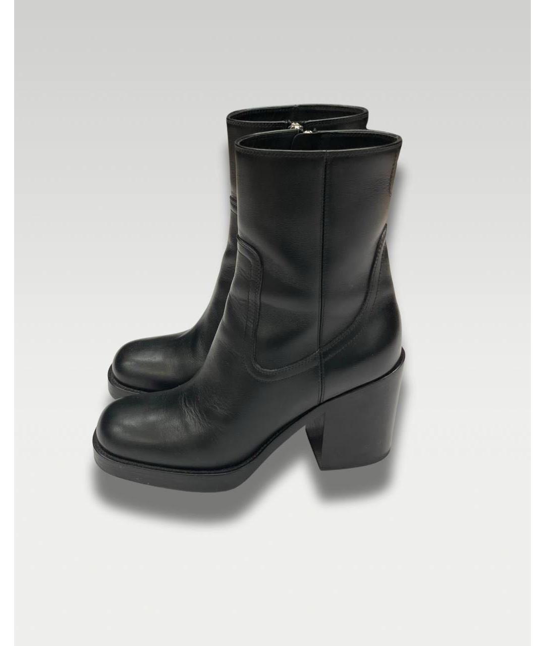 CHRISTIAN DIOR Черные кожаные ботильоны, фото 5