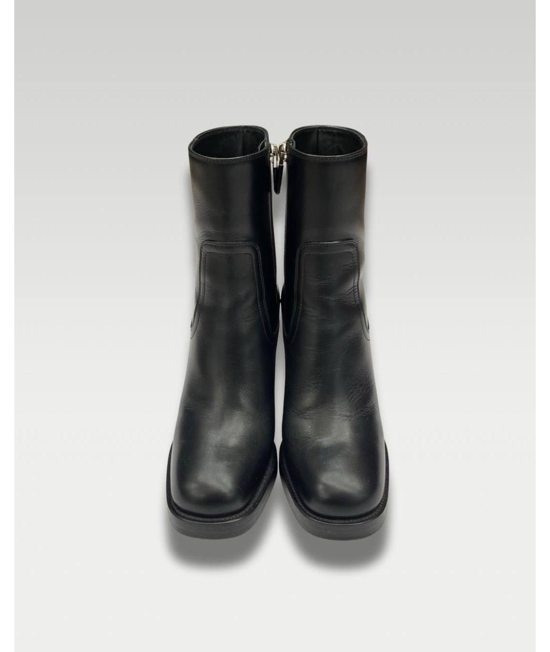 CHRISTIAN DIOR Черные кожаные ботильоны, фото 2