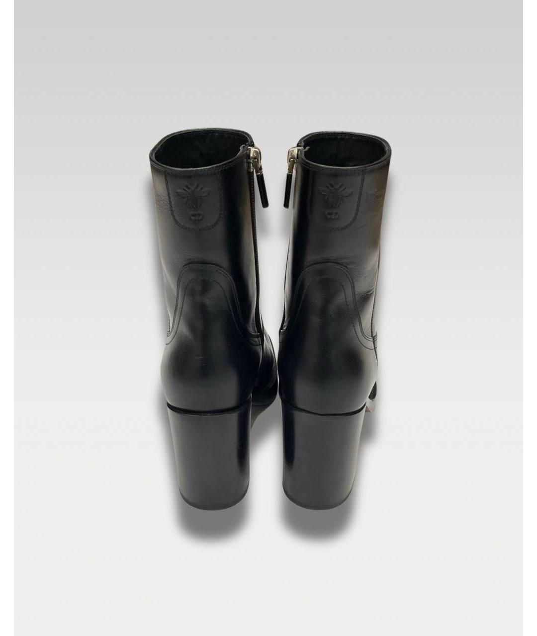 CHRISTIAN DIOR Черные кожаные ботильоны, фото 4