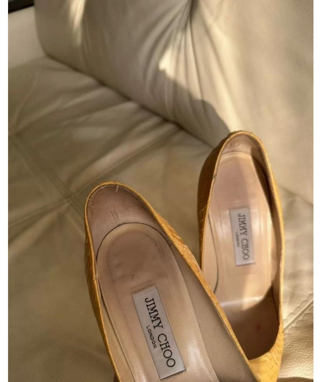 JIMMY CHOO Желтые кожаные туфли, фото 3