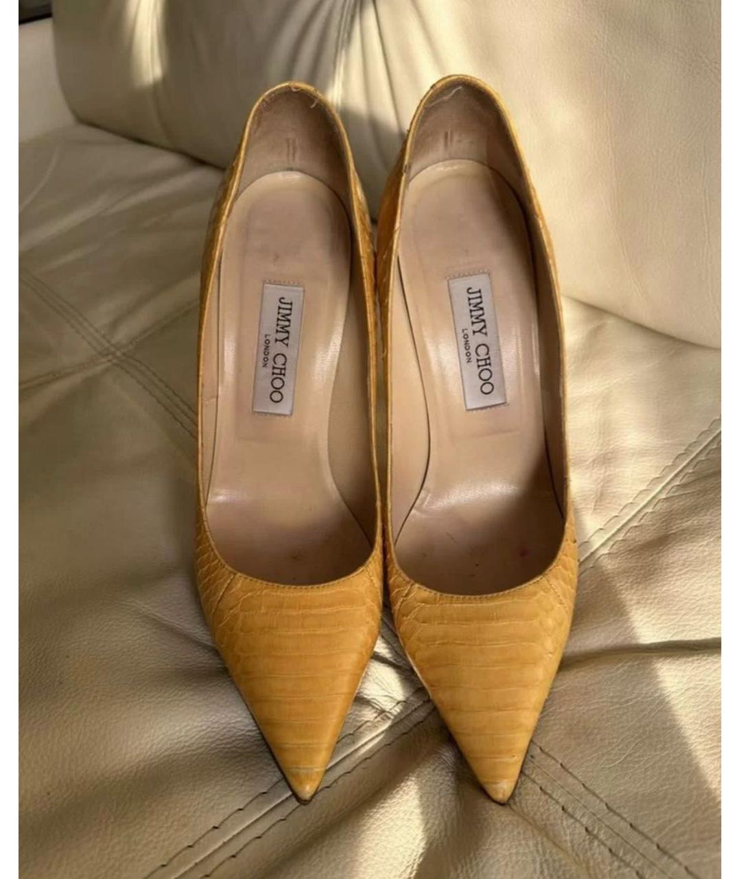 JIMMY CHOO Желтые кожаные туфли, фото 2