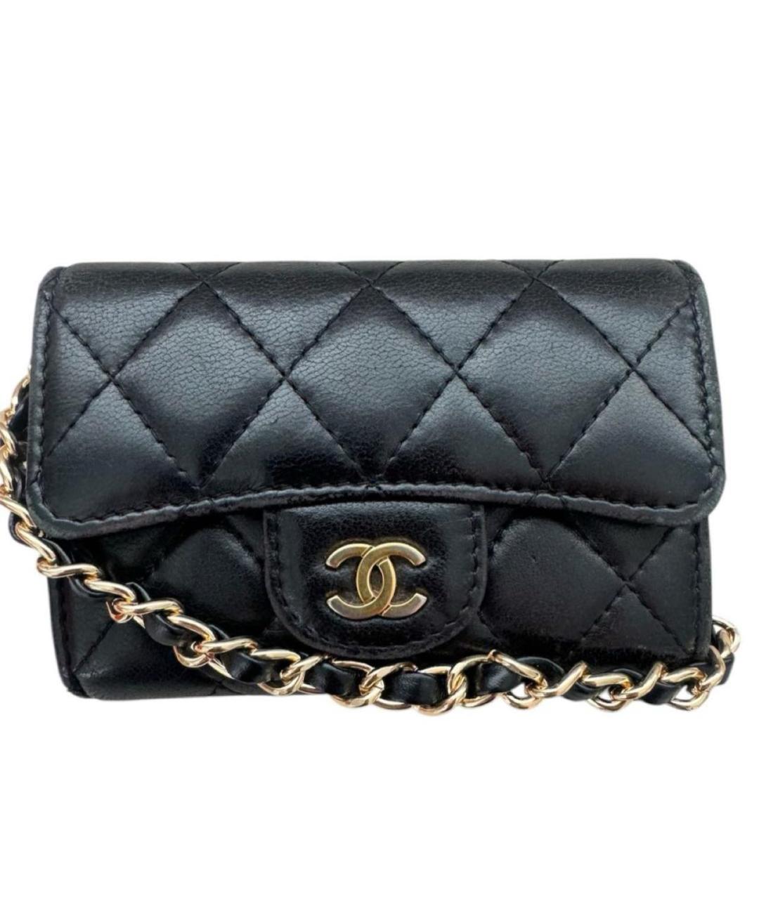 CHANEL Черная кожаная сумка через плечо, фото 1
