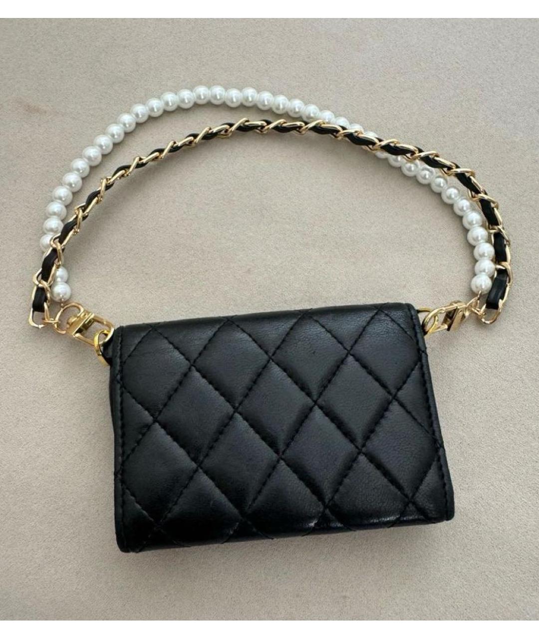 CHANEL Черная кожаная сумка через плечо, фото 7