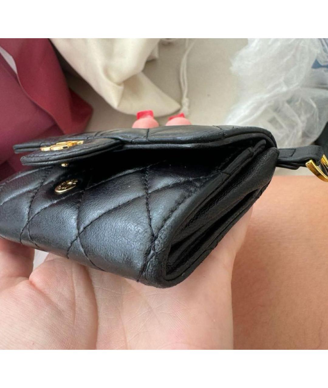 CHANEL Черная кожаная сумка через плечо, фото 5