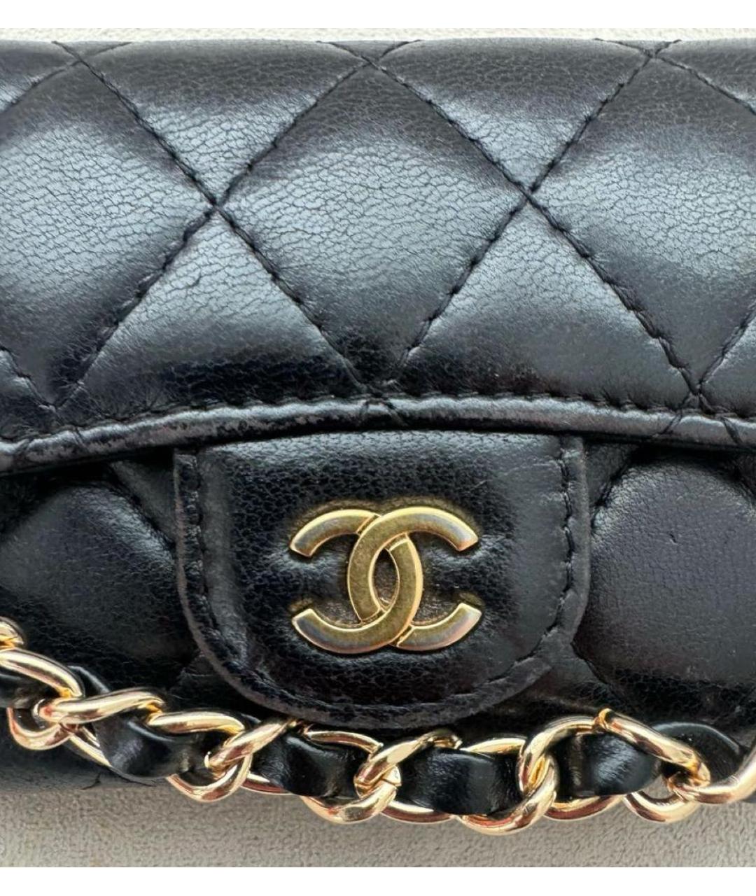 CHANEL Черная кожаная сумка через плечо, фото 3