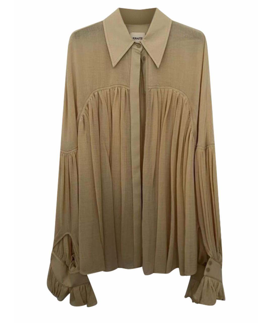 KHAITE Бежевая шерстяная блузы, фото 1