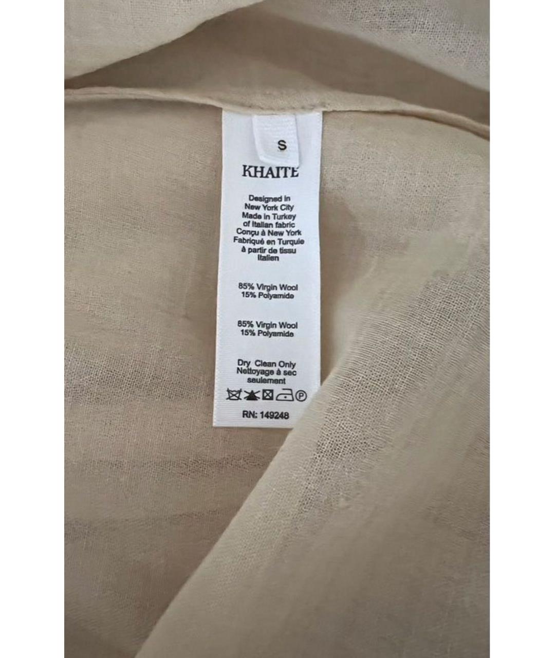 KHAITE Бежевая шерстяная блузы, фото 4