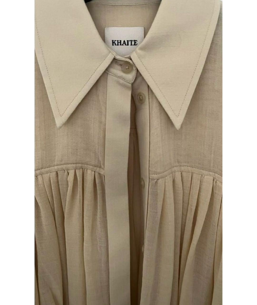KHAITE Бежевая шерстяная блузы, фото 2