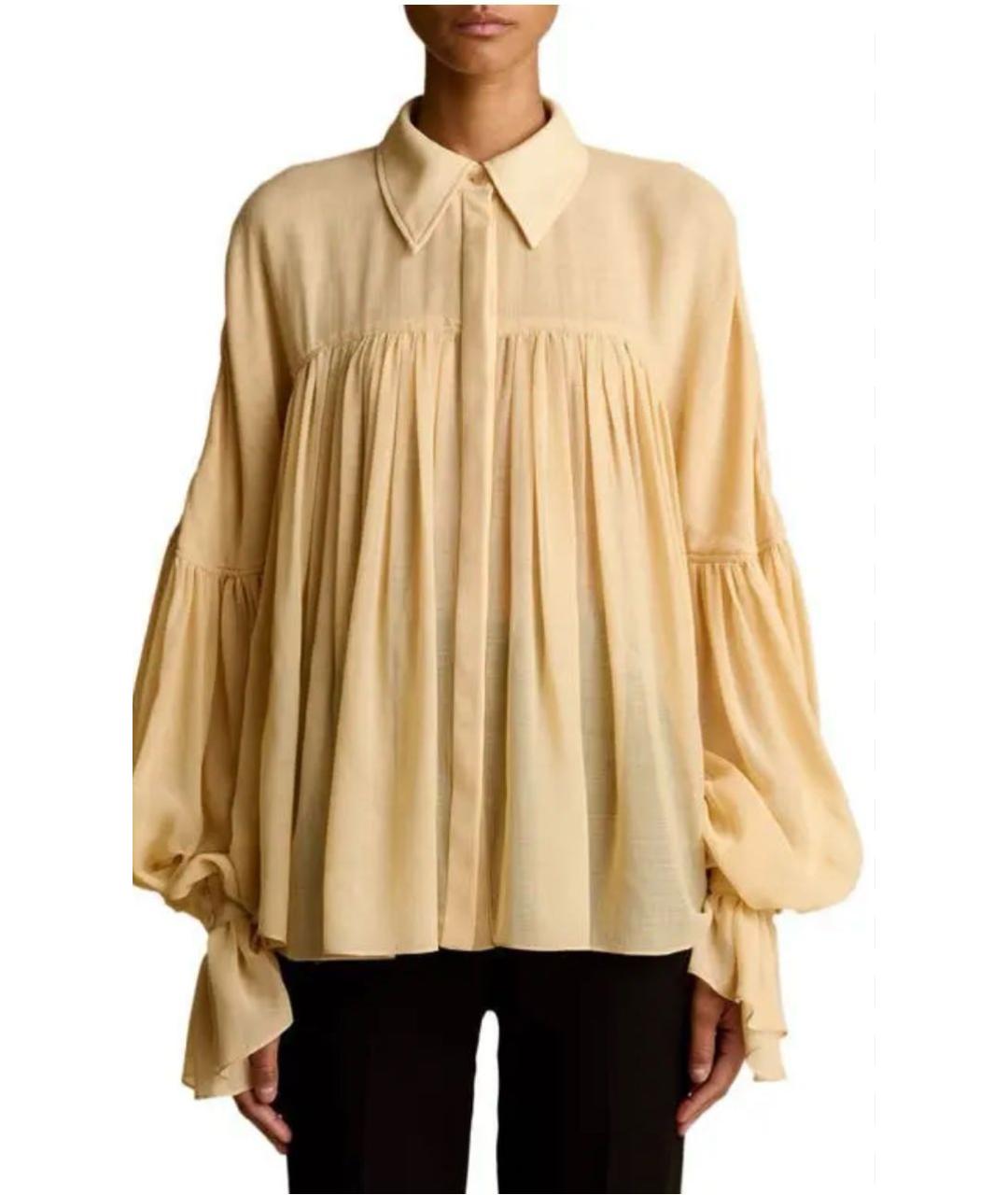 KHAITE Бежевая шерстяная блузы, фото 5