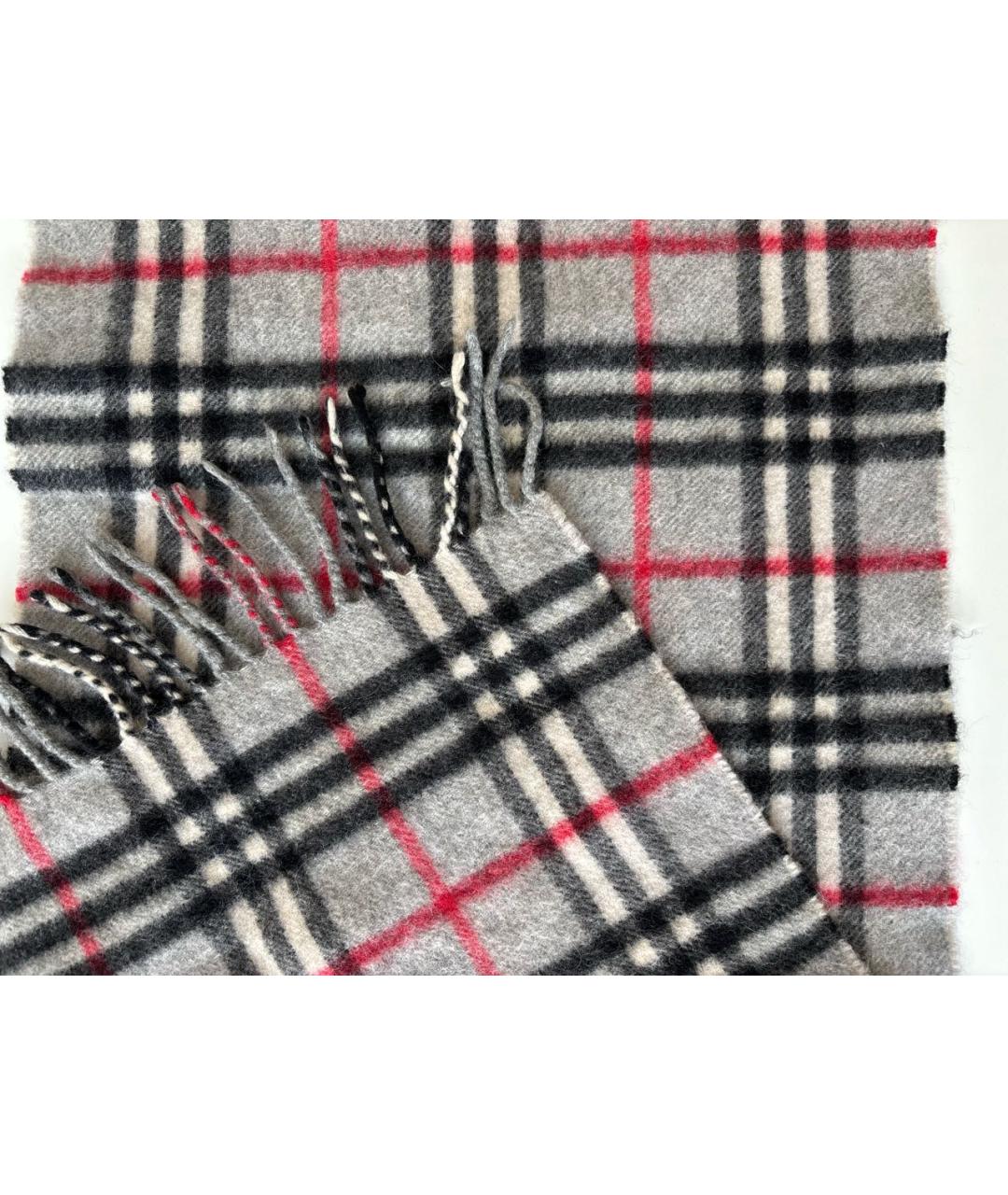 BURBERRY Серый кашемировый шарф, фото 2