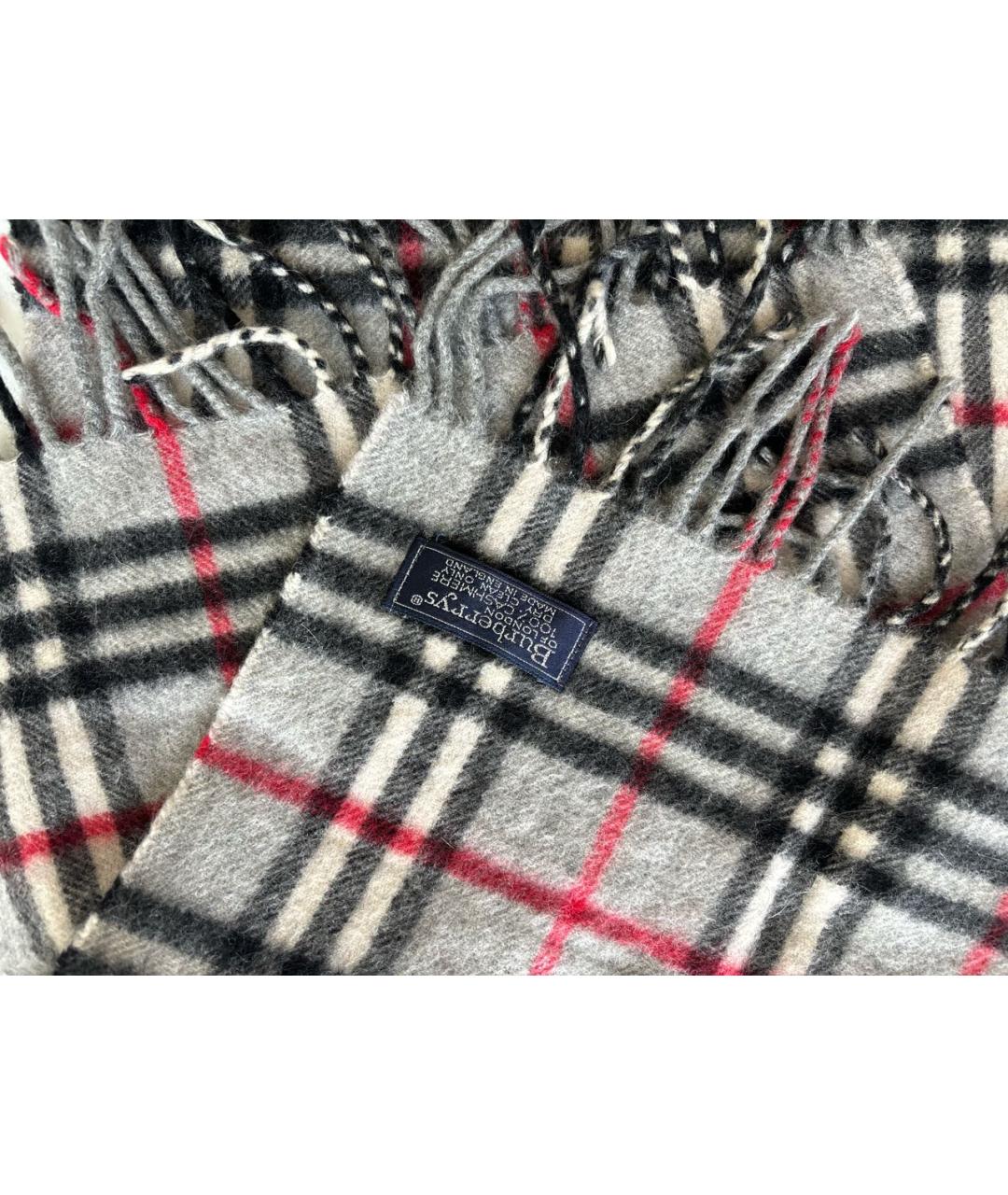 BURBERRY Серый кашемировый шарф, фото 3