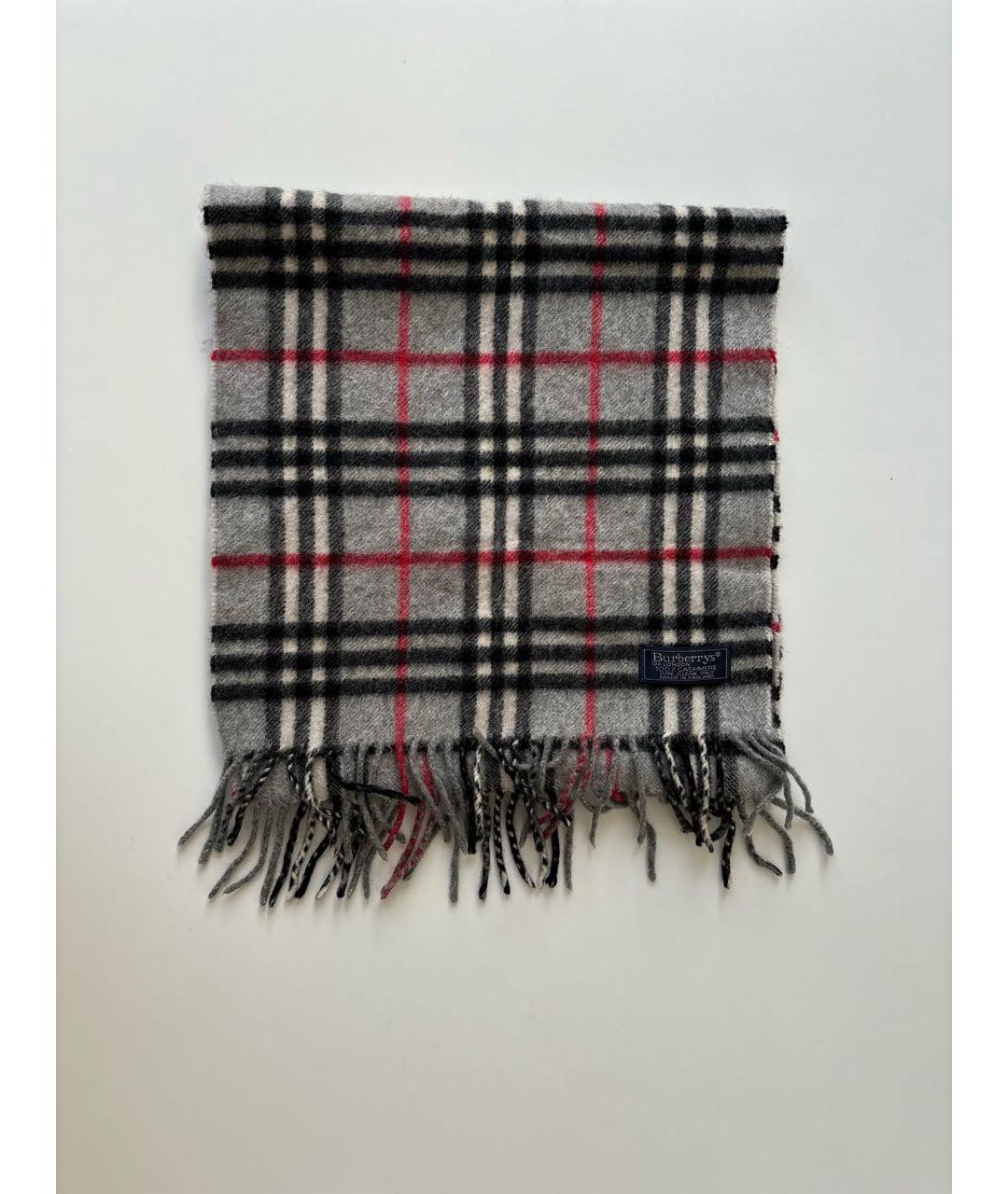 BURBERRY Серый кашемировый шарф, фото 5