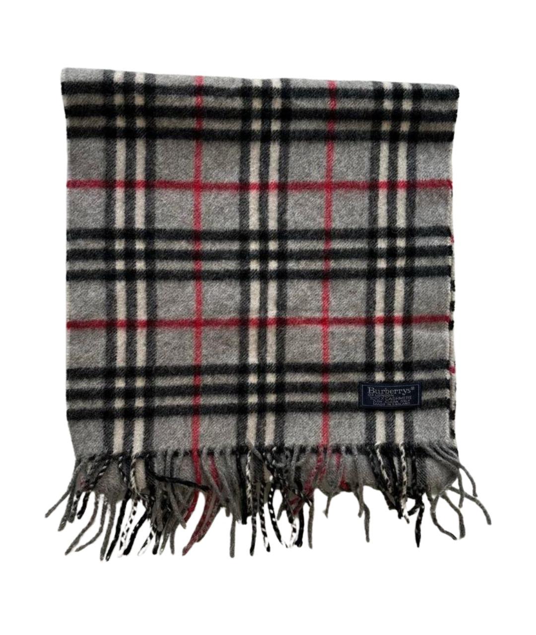 BURBERRY Серый кашемировый шарф, фото 1