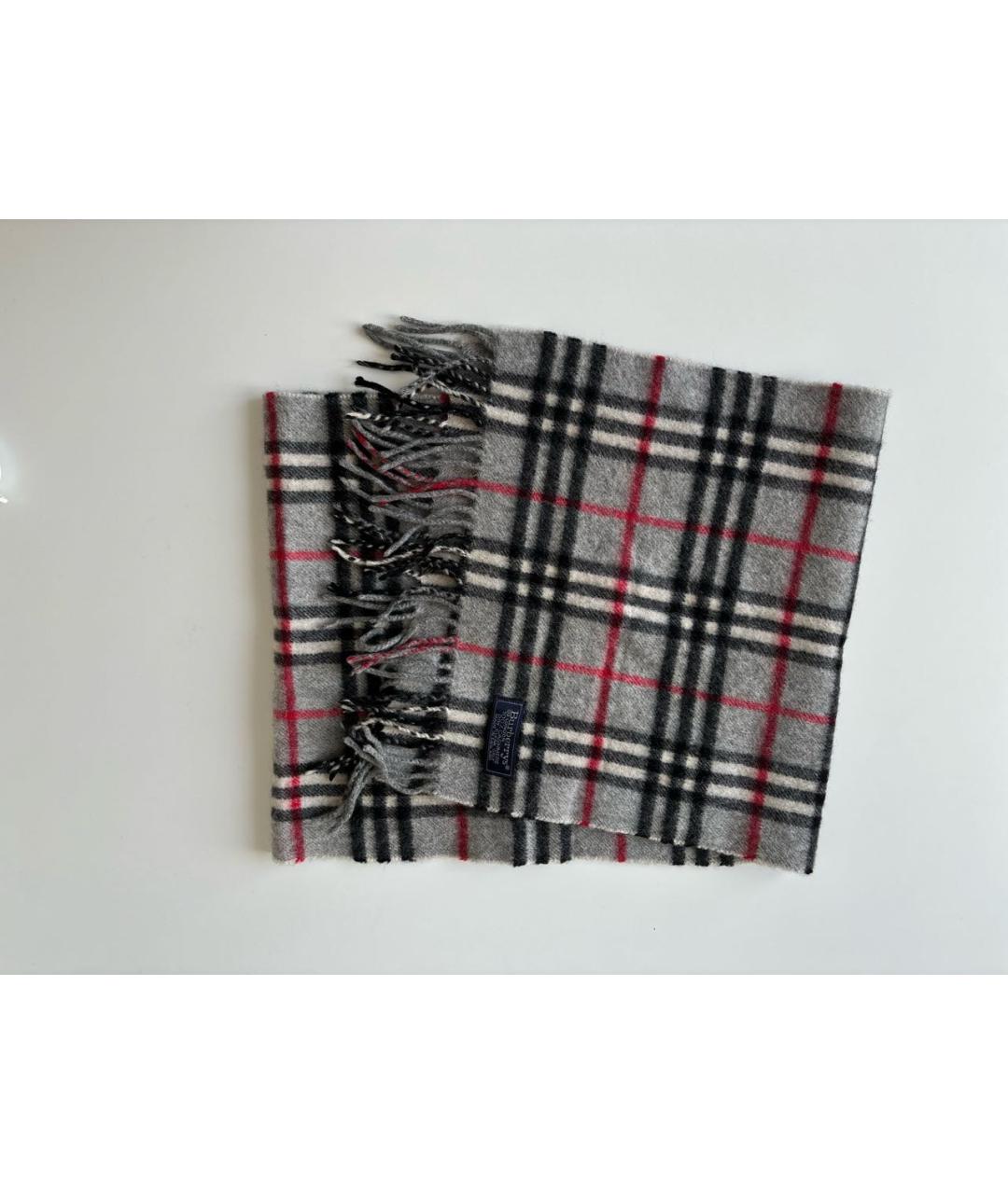 BURBERRY Серый кашемировый шарф, фото 4