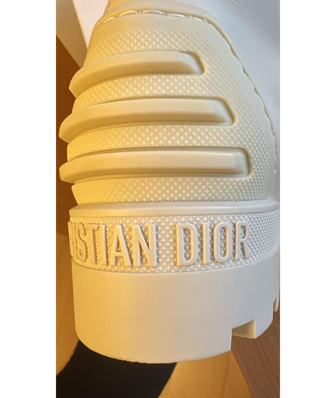 CHRISTIAN DIOR Бежевые кожаные ботинки, фото 8