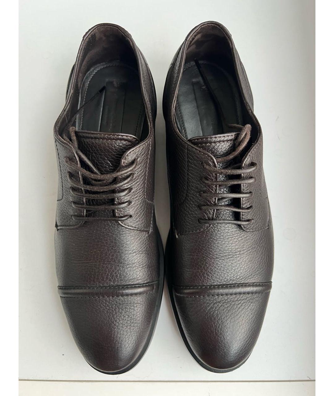 ERMENEGILDO ZEGNA XXX Коричневые кожаные туфли, фото 2