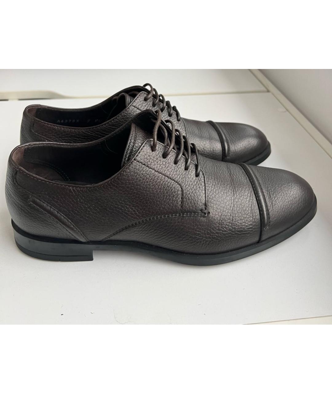 ERMENEGILDO ZEGNA XXX Коричневые кожаные туфли, фото 4