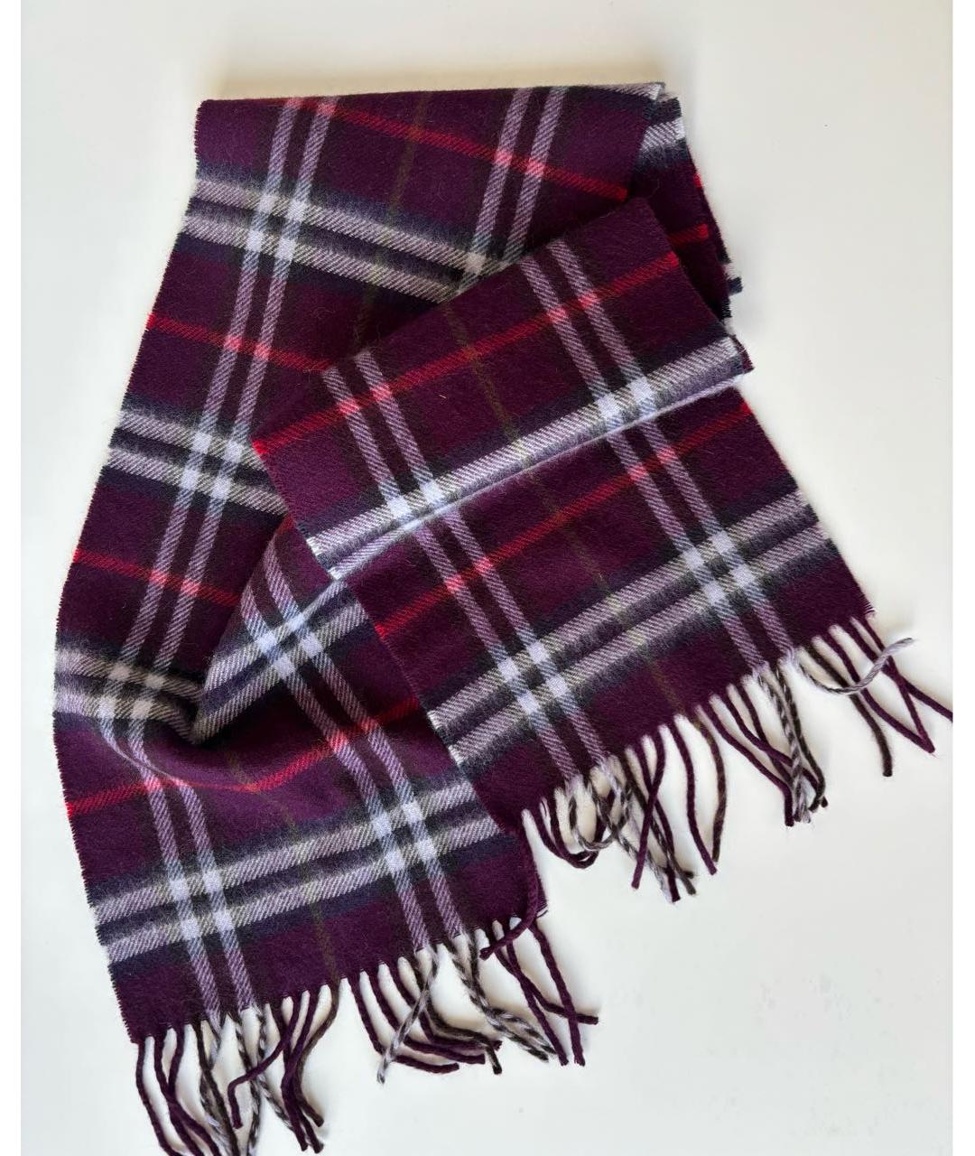 BURBERRY Бордовый кашемировый шарф, фото 2