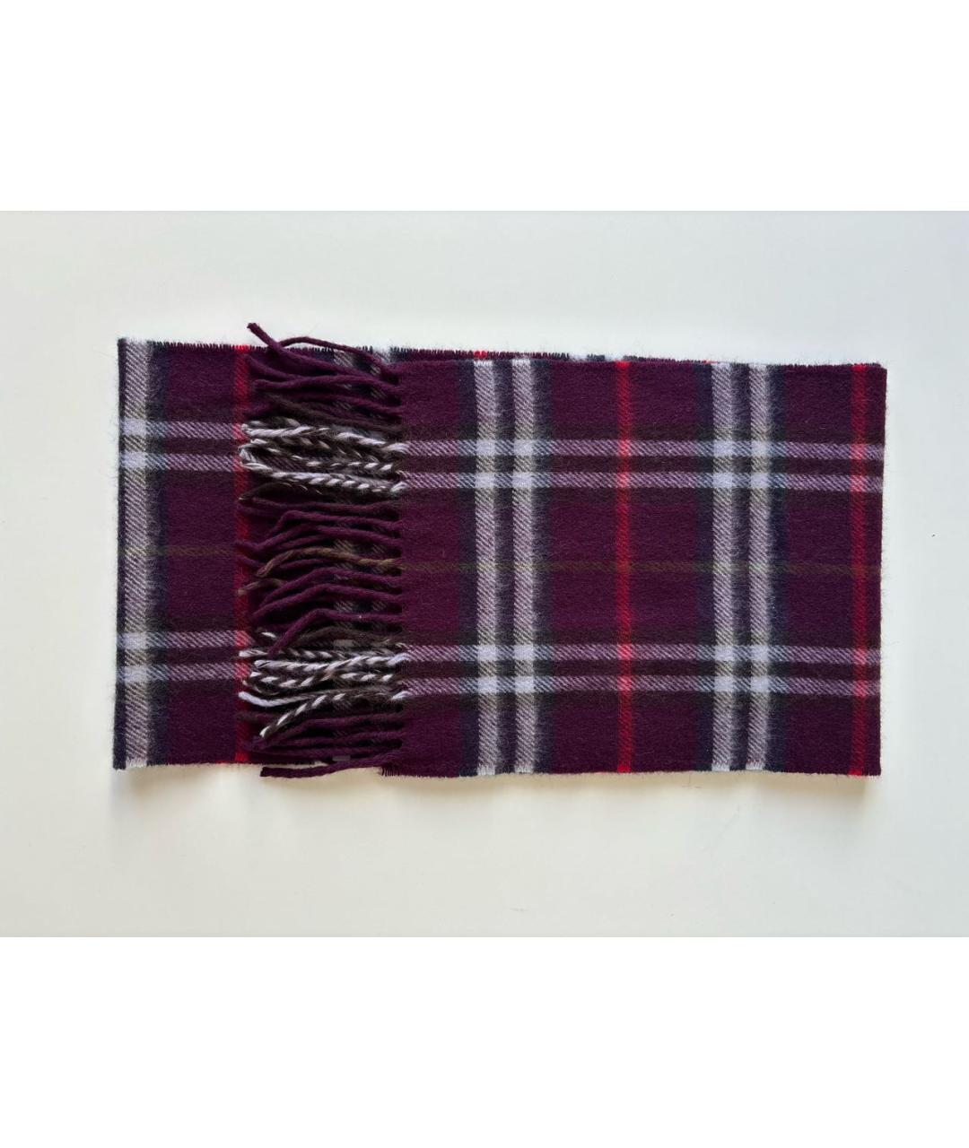 BURBERRY Бордовый кашемировый шарф, фото 4