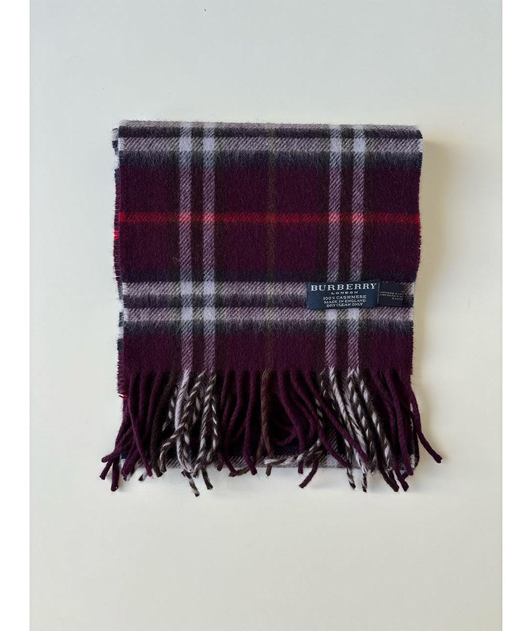 BURBERRY Бордовый кашемировый шарф, фото 5