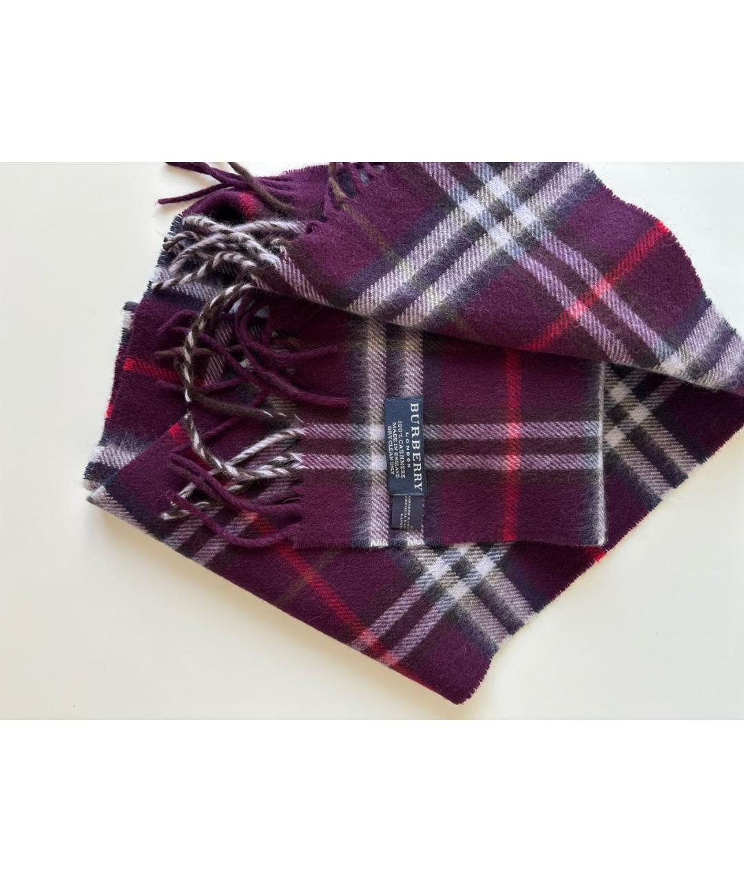 BURBERRY Бордовый кашемировый шарф, фото 3