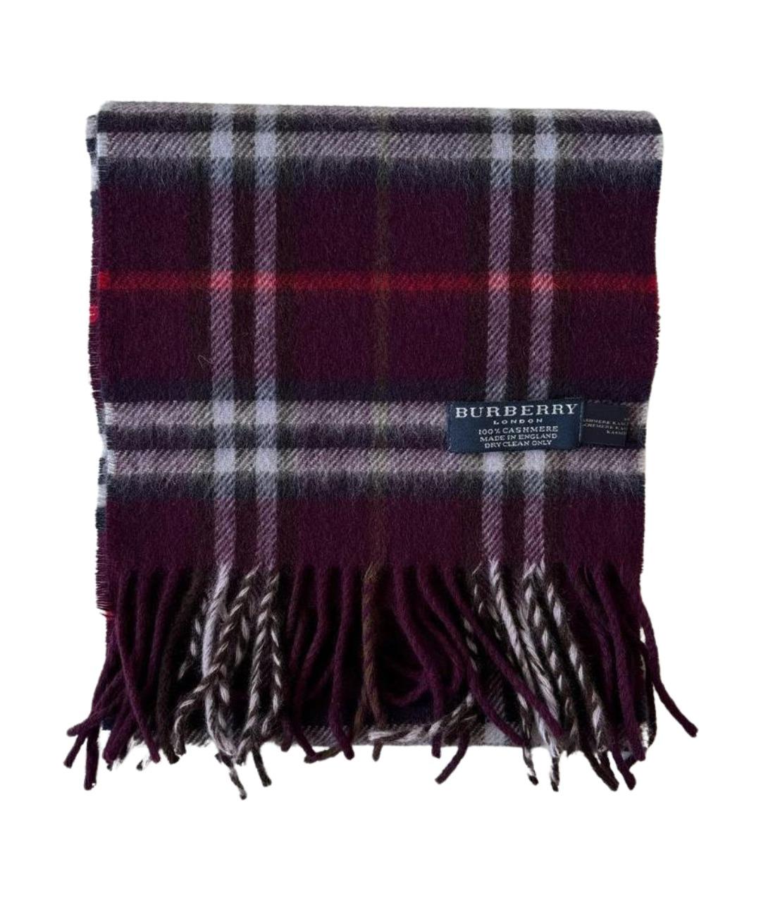 BURBERRY Бордовый кашемировый шарф, фото 1