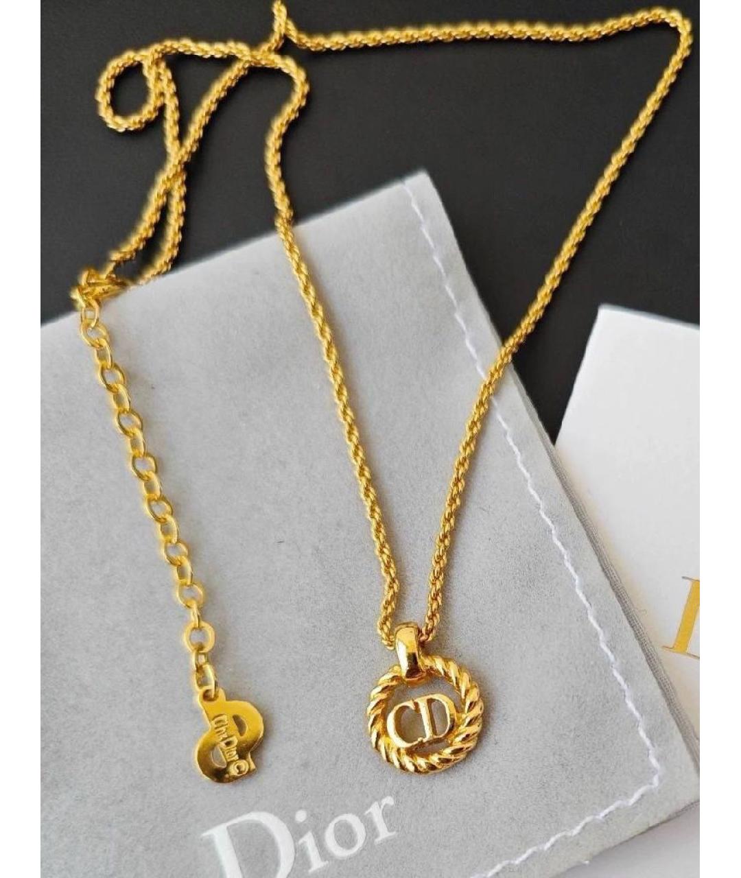 CHRISTIAN DIOR Золотая металлическая подвеска, фото 2