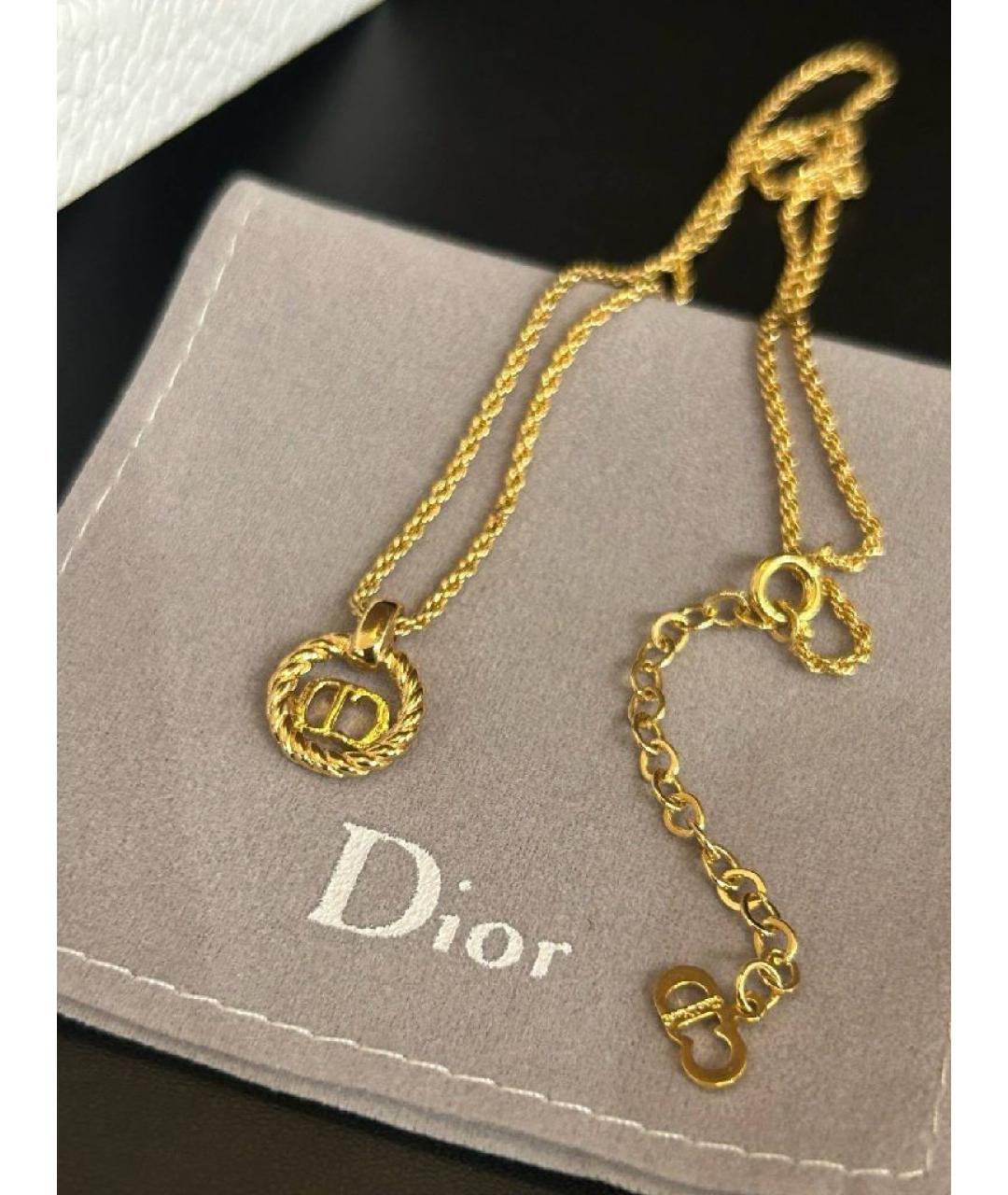 CHRISTIAN DIOR Золотая металлическая подвеска, фото 6