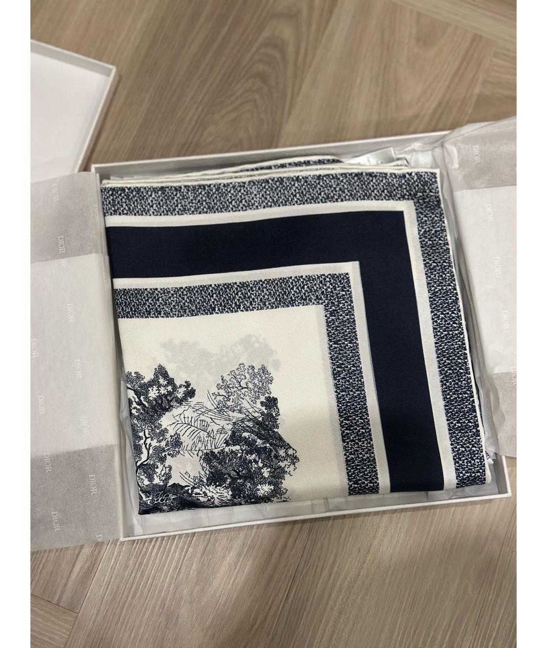 CHRISTIAN DIOR Темно-синий шелковый платок, фото 5