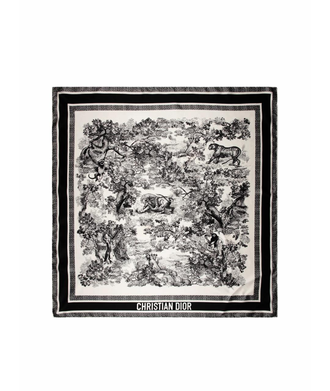 CHRISTIAN DIOR Темно-синий шелковый платок, фото 1