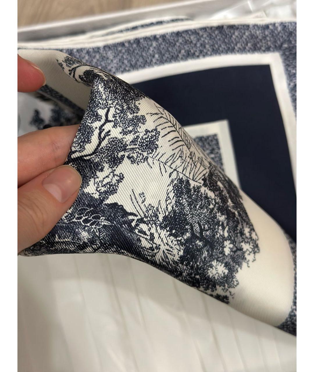 CHRISTIAN DIOR Темно-синий шелковый платок, фото 2