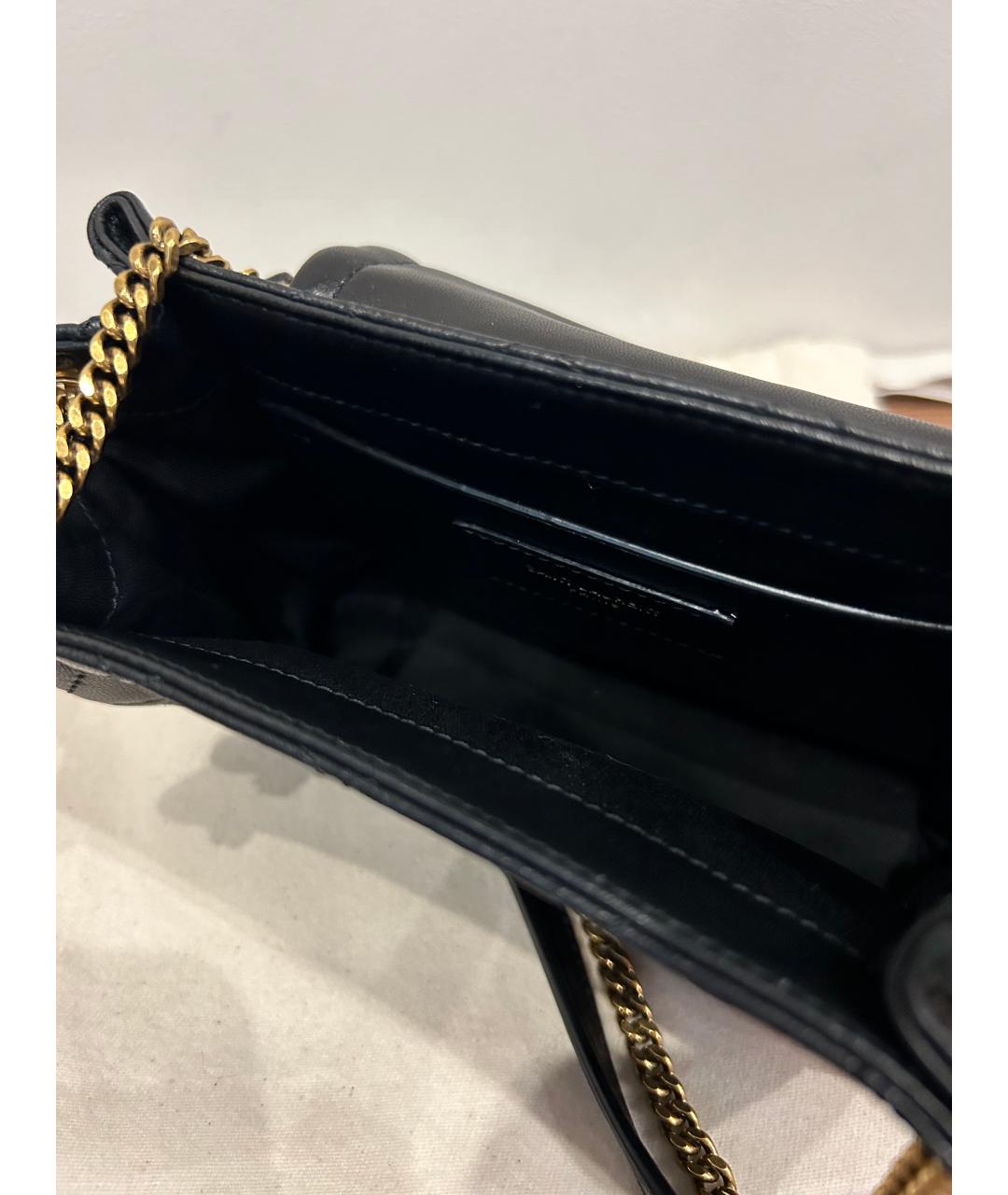 SAINT LAURENT Черная кожаная сумка через плечо, фото 7