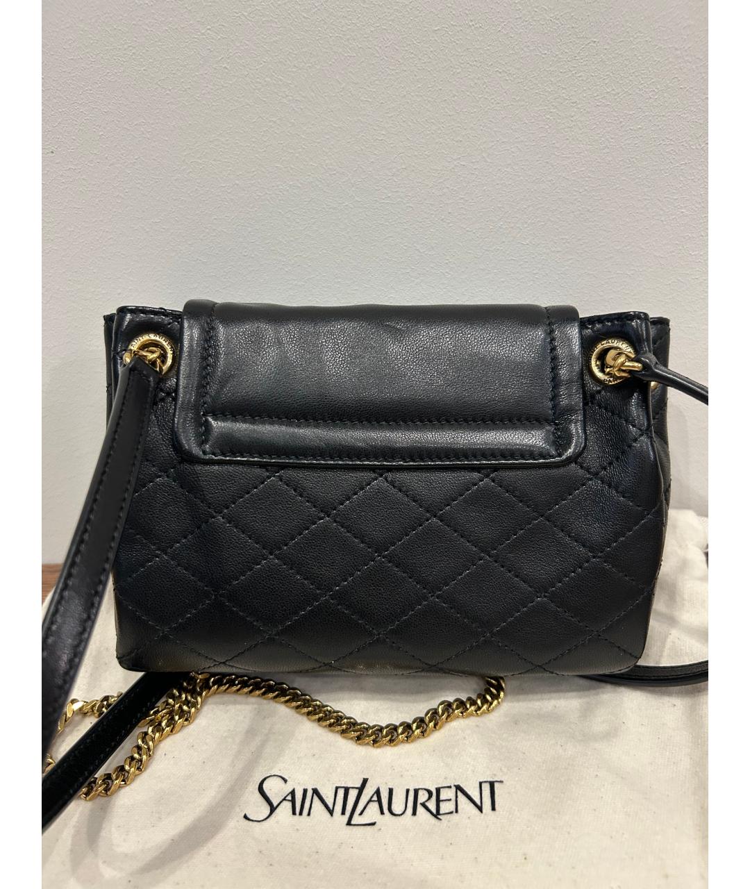 SAINT LAURENT Черная кожаная сумка через плечо, фото 6